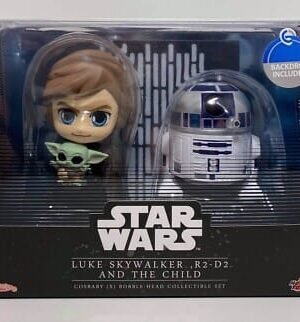 STAR WARS LUKE SKYWALKER, R2,-D2 AND THE CHILD COSBABY COLLECTIBLE FIGURE