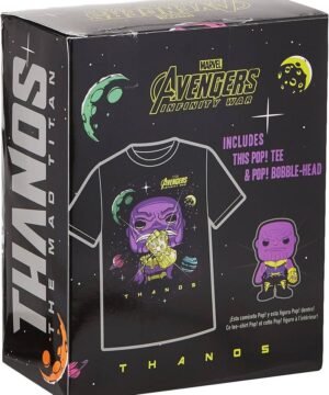 FUNKOPOP! MARVEL AVENGERS : INFINITE WAR THANOS COLLECTOR ' S BOX, THANOS BOBBLE HEAD AND GRAPHIC T- SHIRT
