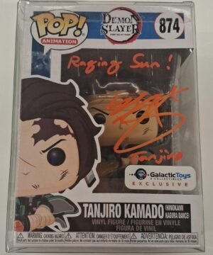 TANJIRO FUNKOPOP #874 ANIMATION DEMON SLAYER SIGNED BY ZACH AGUILAR